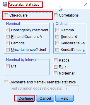 Crosstabs Chi-Square Statistics in SPSS